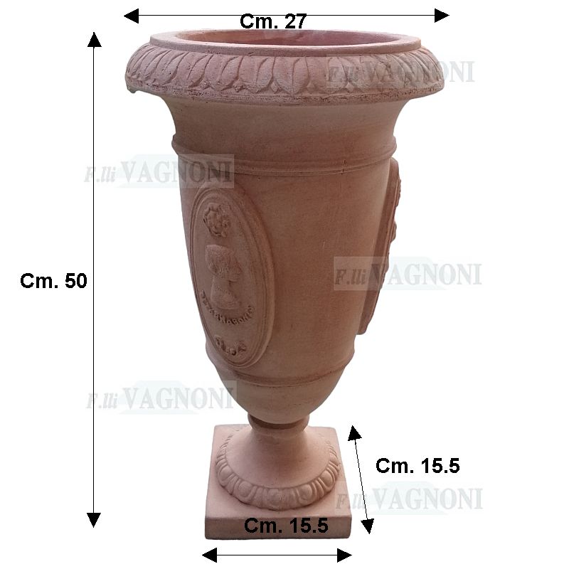 VASO A CALICE ESTRO IN TERRACOTTA TOSCANA CM. 50 VASO A CALICE ESTRO IN TERRACOTTA TOSCANA CM. 50